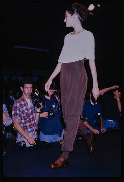 Yohji Yamamoto Vintage SS1988 Greenish-Brown High Waist Apron Pinafore Pants