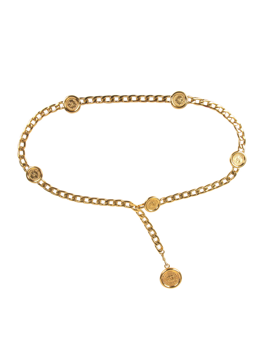 Chanel Vintage AW 1994 Golden CC Logo Coin Medallion Chain