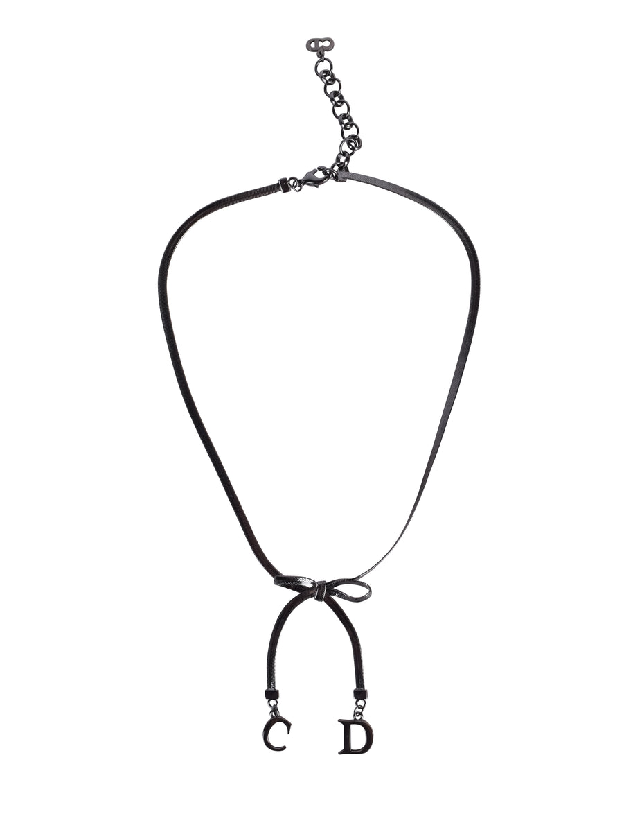 Christian Dior by John Galliano Vintage Blackened CD Charm Bow