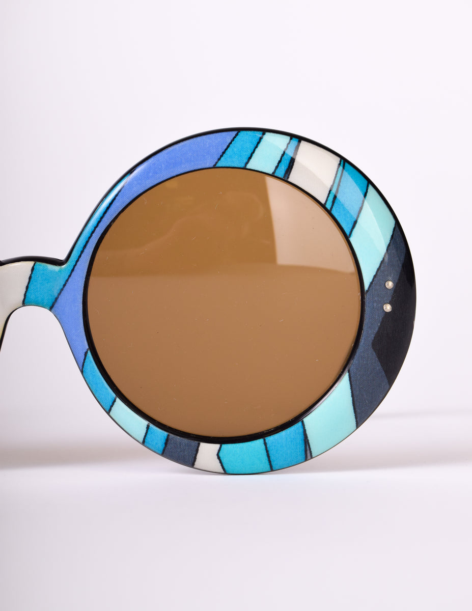Emilio Pucci Vintage 1960s ICONIC Encased Blue Silk Scarf  display picture 1