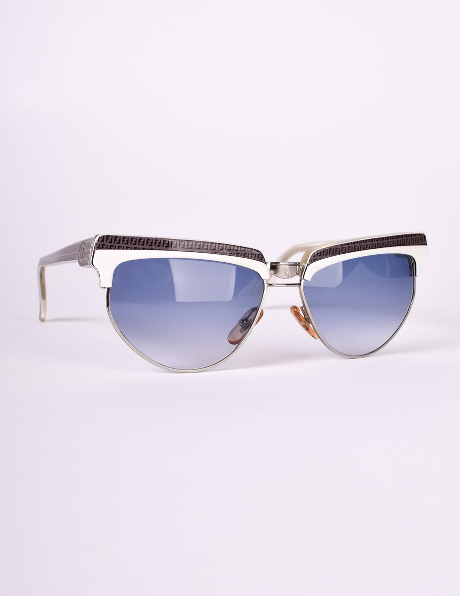 小物 FENDI Vintage Silver logo sunglasses Rare Vintage FENDI SUNGLASSES FS362 Zucca Monogram Logo | eBay