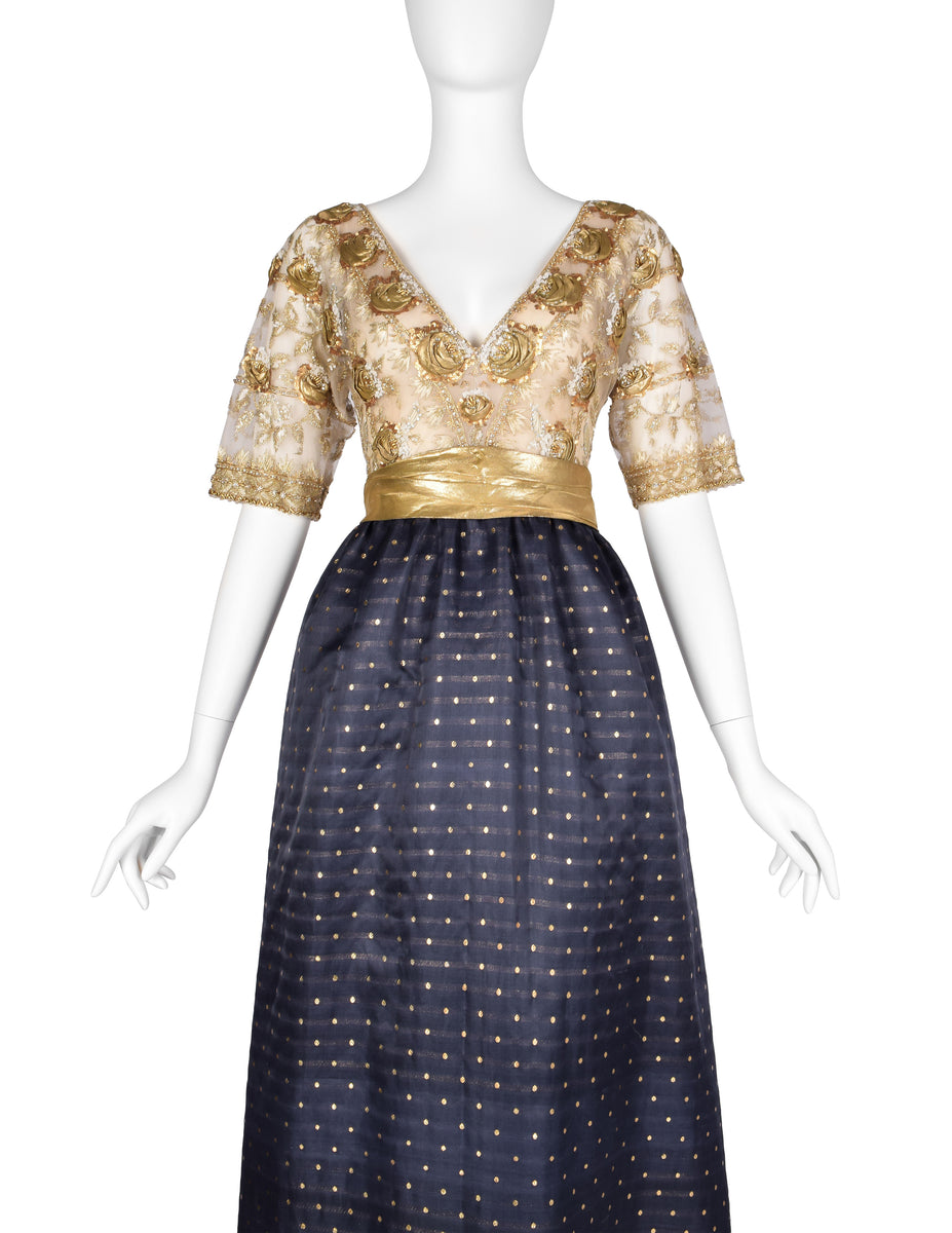 80s 70s 仏製 ヴィンテージ デッドストック GIVENCHY スカート GIVENCHYHAUTECOUTUREBLUEGOLDGO