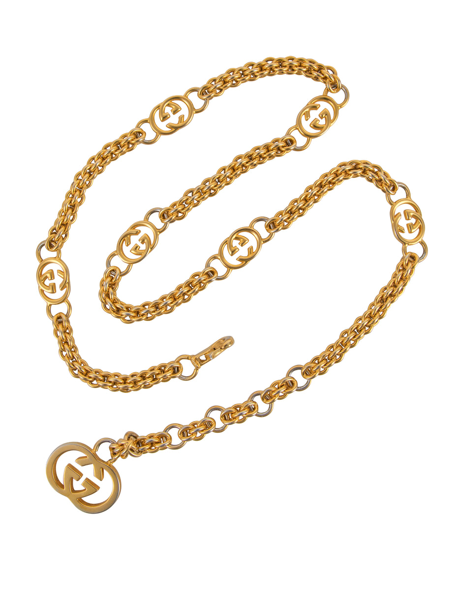 GUCCI ビンテージ チェーンベルト Gucci Vintage Golden GG Logo Chain Belt – Amarcord Vintage Fashion