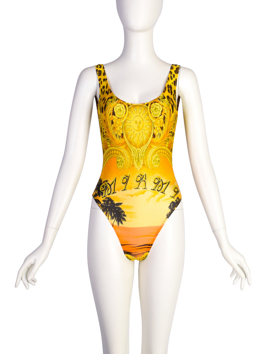 Versace Vintage SS 1993 Iconic Miami Baroque Leopard Print