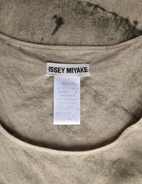 Issey Miyake Vintage SS 1993 Beige Black Trompe L'oeil Tunic Tank Mini Dress