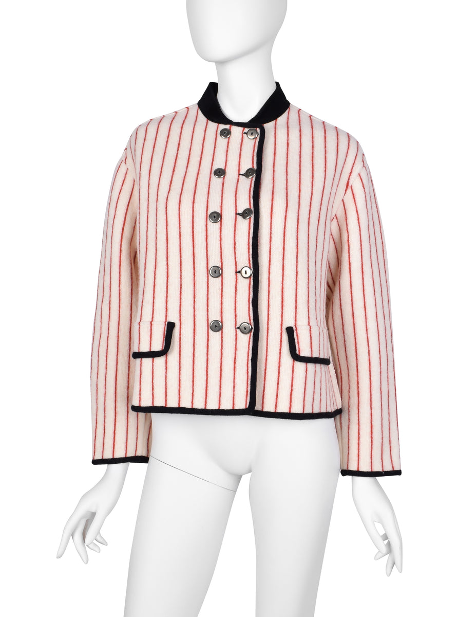 Jean Paul Gaultier Vintage AW 1992 White and Red Stripe Cropped