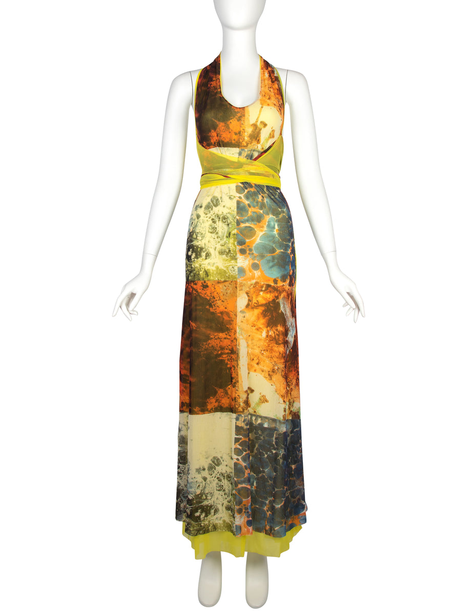 jean paul gaultier maxi dresses Vintage SS 2000 Rare Bacteria Print Mesh Dress – Amarcord Vintage Fashion handcrafted navy blue grounding shoes Apparel Size:Large perfect for elegant moments Espresso Bridesmaid Dresses: A