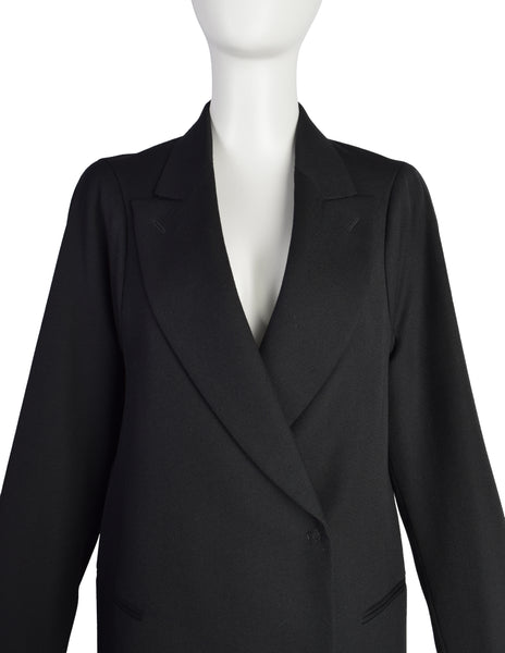 Maison Martin Margiela Vintage AW 1998 Flat Pattern Off-Set Sleeve Black Wool Blazer Jacket
