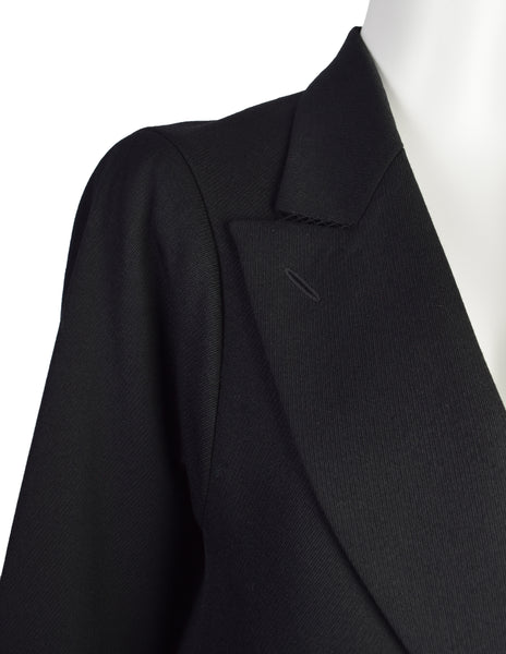 Maison Martin Margiela Vintage AW 1998 Flat Pattern Off-Set Sleeve Black Wool Blazer Jacket