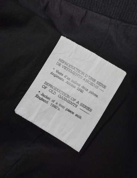 Maison Martin Margiela Vintage 1994 'Reproduction of a Series of Old Garments' Grey Striped 1940s English Jacket