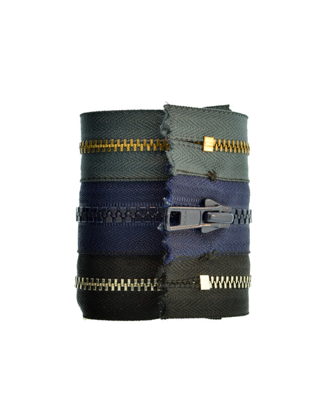 Maison Martin Margiela Vintage AW 2006 Artisanal Three Row Zipper Wide Bracelet