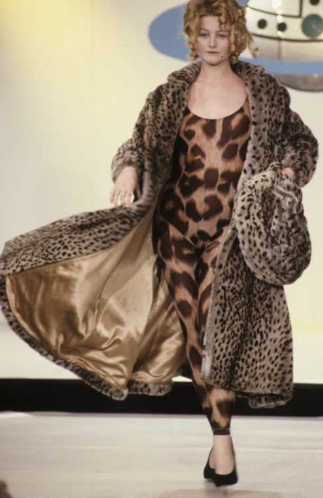 vivienne westwood アニマルパターン　ウール　アウター Vivienne Westwood Vintage AW 1989 Leopard Cropped Faux Fur Jacket