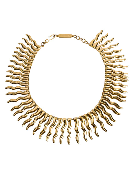 Yves Saint Laurent Vintage Numbered Golden Sunburst Ray Necklace