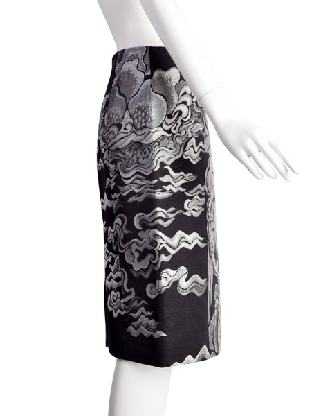 Yves Saint Laurent by Tom Ford Vintage AW2004 Iconic Chinoiserie Scenic Jacquard Skirt