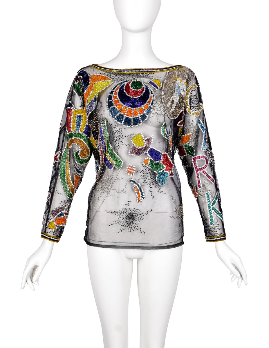 Gianni Versace Vintage AW 1989 COUTURE Sparkly Beaded Embellished