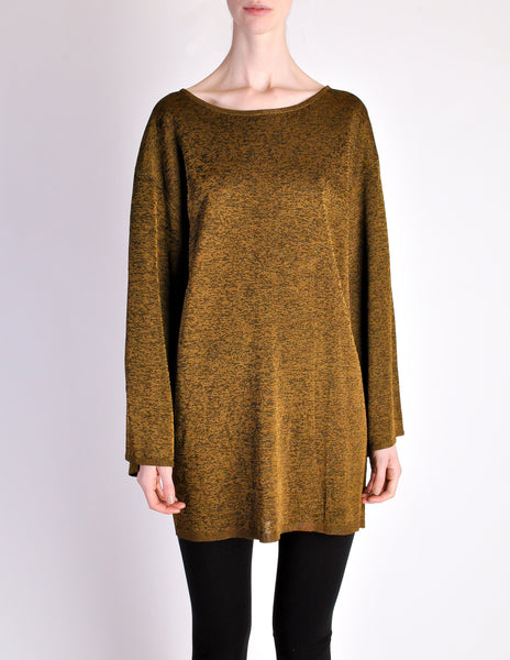 Alaïa Vintage Brown Gold Oversized Tunic Sweater