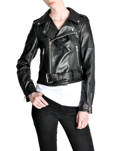 Amarcord Vintage Fashion Recycled Leather Motorcycle Jacket