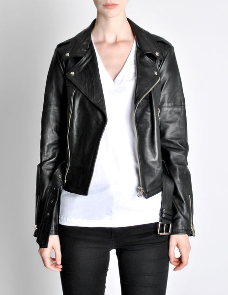 Amarcord Vintage Fashion Recycled Leather Motorcycle Jacket