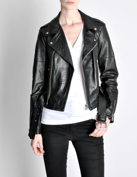 Amarcord Vintage Fashion Recycled Leather Motorcycle Jacket