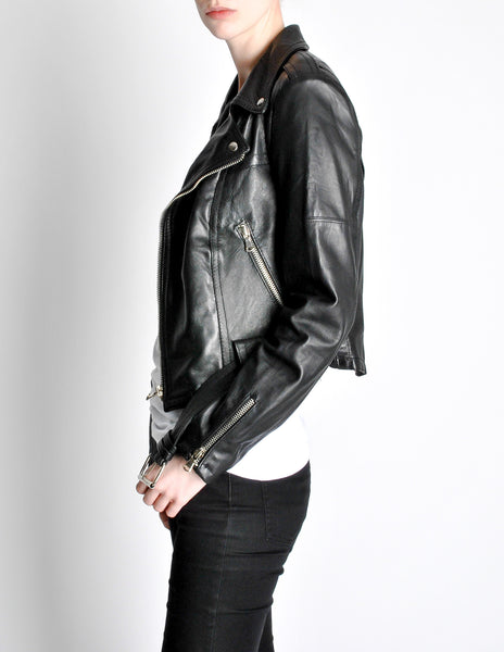 Amarcord Vintage Fashion Recycled Leather Motorcycle Jacket