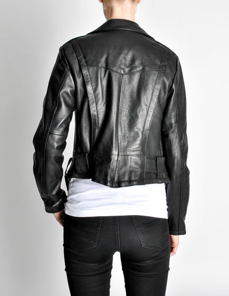 Amarcord Vintage Fashion Recycled Leather Motorcycle Jacket