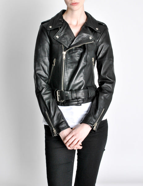Amarcord Vintage Fashion Recycled Leather Motorcycle Jacket