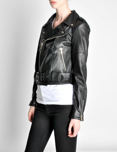 Amarcord Vintage Fashion Recycled Leather Motorcycle Jacket