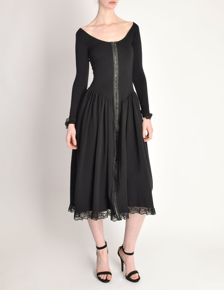 betsey johnson black lace dress Punk Label Vintage Hook and Eye – Amarcord Vintage Fashion Size:10.5W 100% Polyester Care Instructions Long Modest Dresses Old Navy Women's Powersoft
