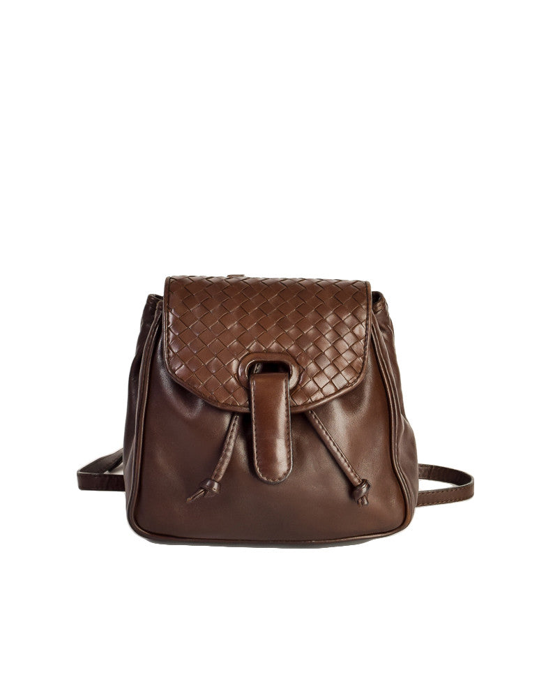 Bottega Veneta Vintage Chocolate Brown Intrecciato Woven Leather Cross –  Amarcord Vintage Fashion