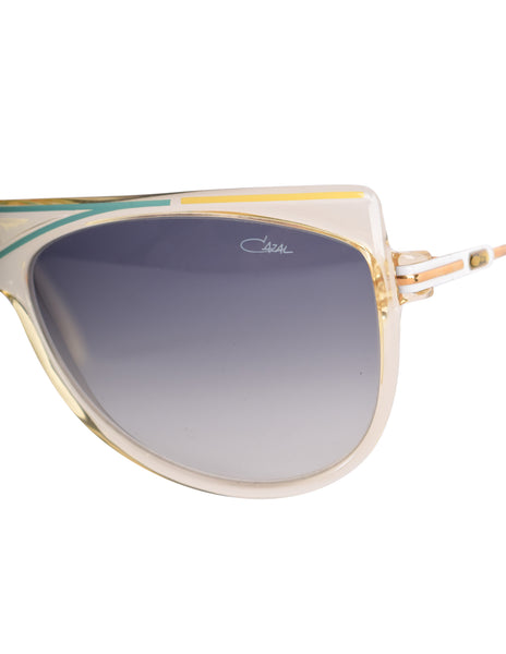 Cazal Vintage 855 222 Yellow Cream Seafoam Gold Sunglasses