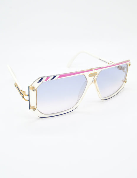Cazal Vintage Asymmetrical Purple and Pink Sunglasses 867 125