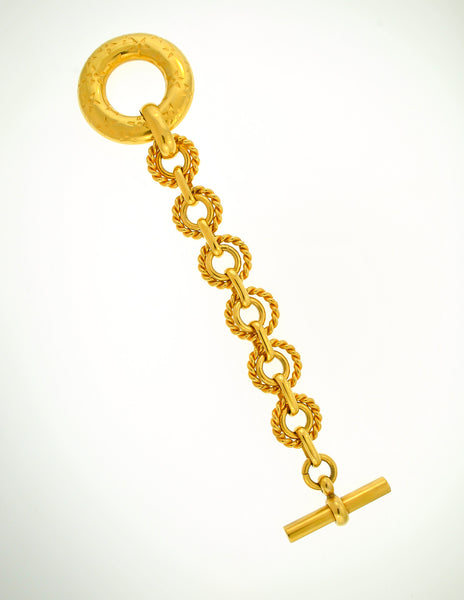 Celine Vintage Iconic Gold Star Toggle Bracelet