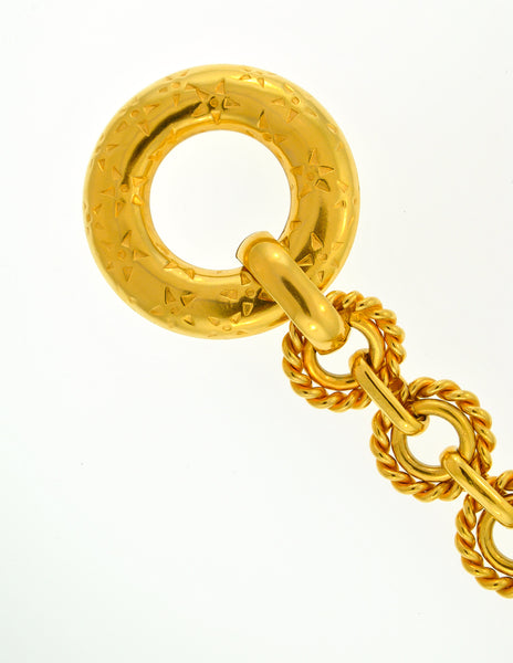 Celine Vintage Iconic Gold Star Toggle Bracelet