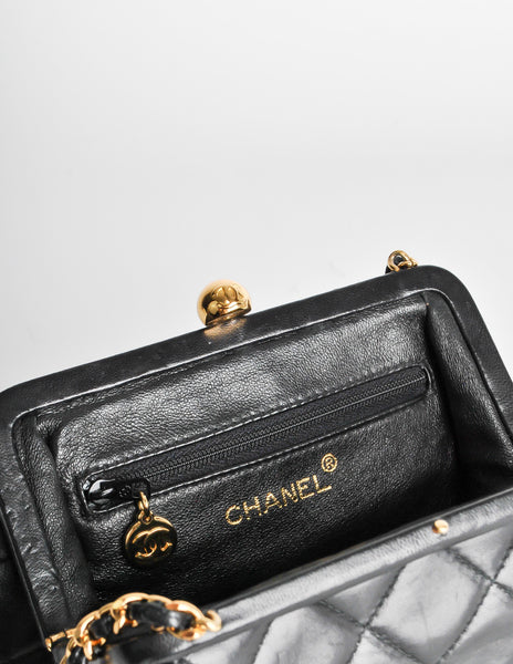 Chanel Vintage Black Quilted Crossbody Bag