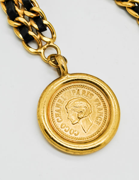 Chanel Vintage Runway Black/Gold Multi-Strand Chain Belt