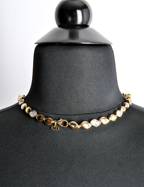 Christian Dior Vintage Cascading Rhinestone Necklace