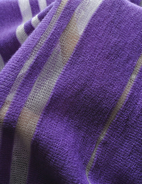 Comme des Garçons Vintage Purple & Sheer Mesh Striped Sweater