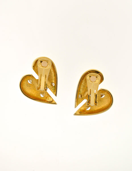 Courrèges Vintage Gold Broken Heart Earrings