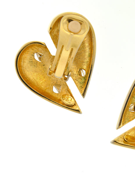 Courrèges Vintage Gold Broken Heart Earrings