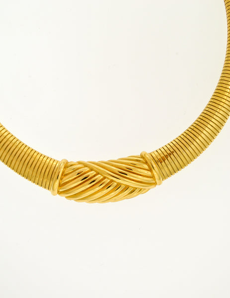 Christian Dior Gold Omega Choker Necklace