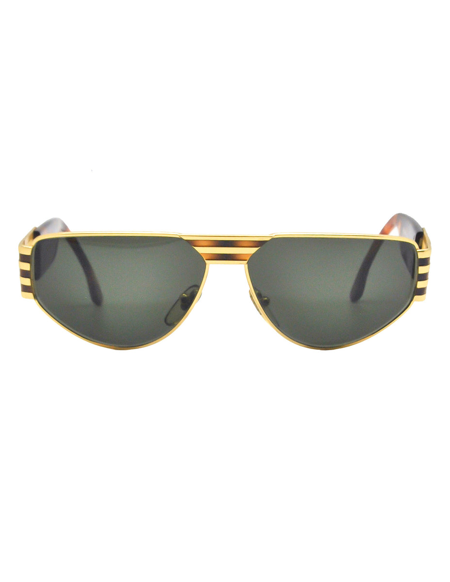 Fendi Vintage Gold Tortoise Logo Sunglasses FS 214 – Amarcord