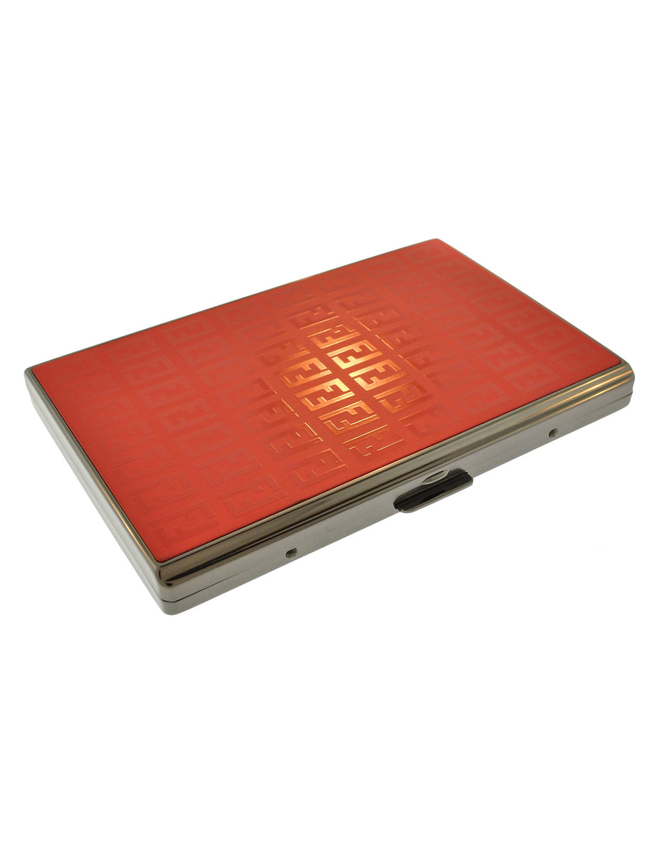 Fendi Vintage Red Monogram Logo Cigarette Card Case Amarcord Vintage Fashion