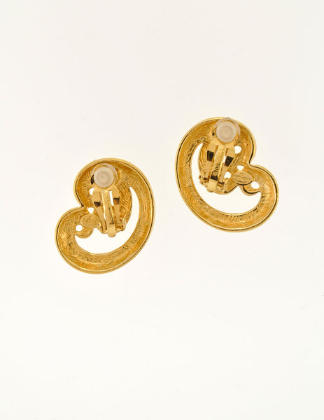 Givenchy Vintage Gold Swirl Earrings