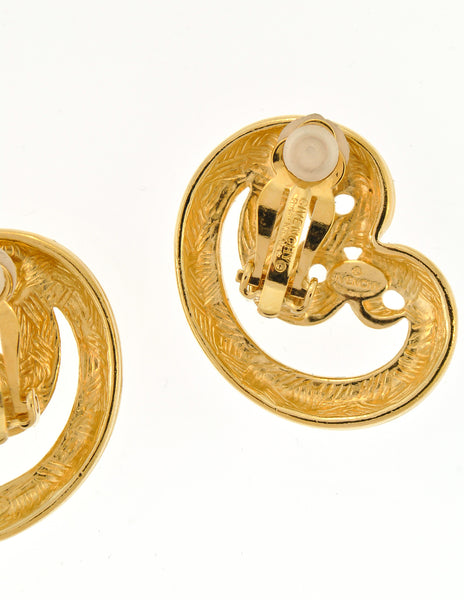 Givenchy Vintage Gold Swirl Earrings