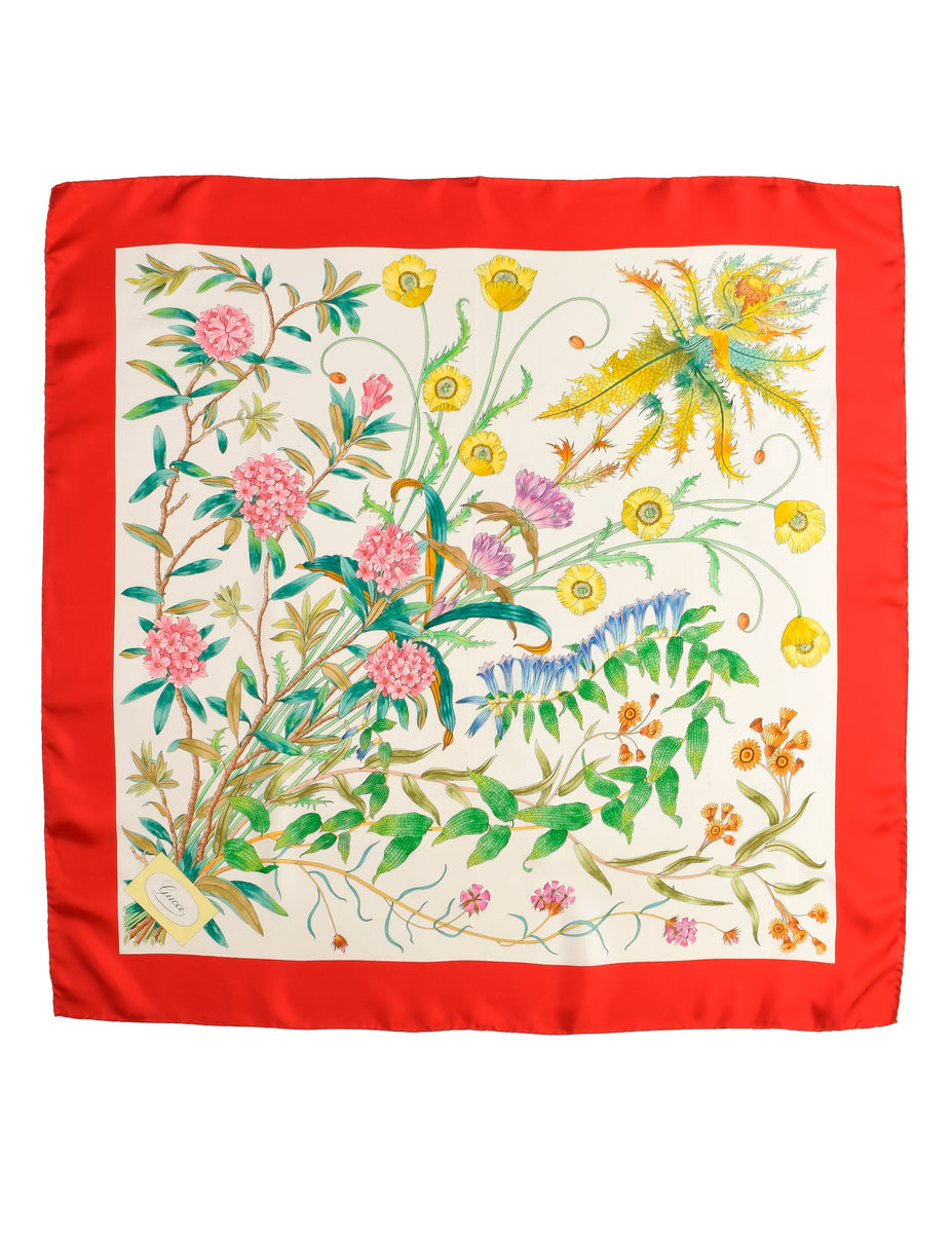 GucciFloraRedBorderSilkScarf_1