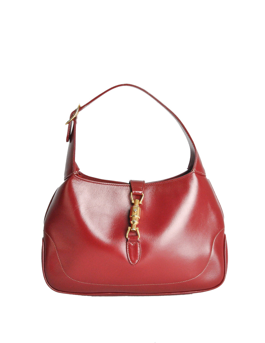 vintage GUCCI bag brown leather 1960s Jackie O Bouvier purse