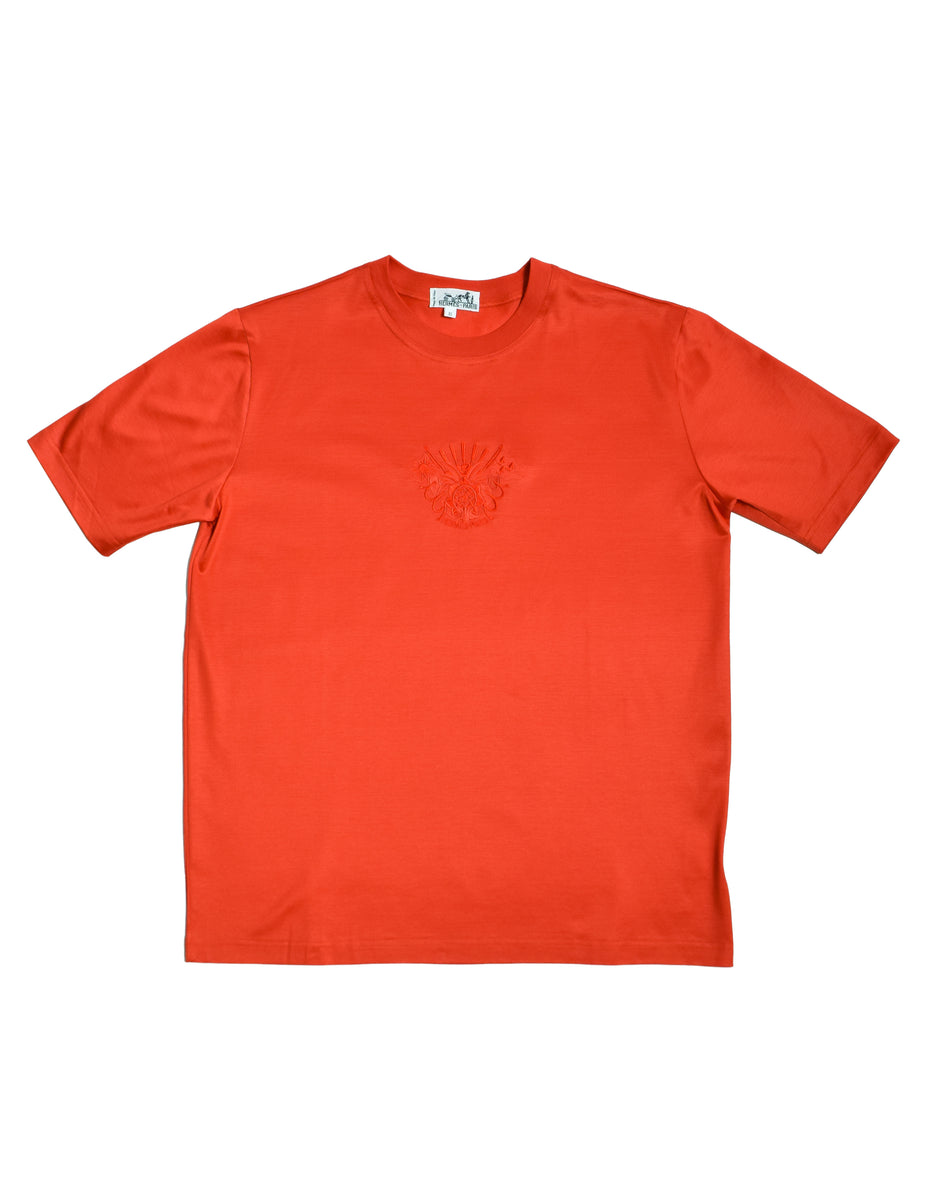 HERMES◆長袖Tシャツ/--/コットン/RED// VintageHermesTee_1-Photoroom.