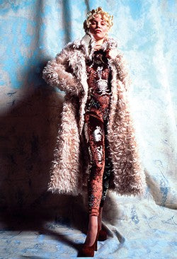 Vivienne Westwood Vintage RARE AW 1990 Portrait Collection Boulle Print Silver Foil Brown Crushed Velvet Catsuit