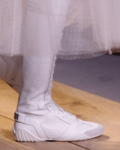 Christian Dior SS 2017 by Maria Grazia Chiuri J'ADIOR White Leather Knee High 'Fencing' Boots