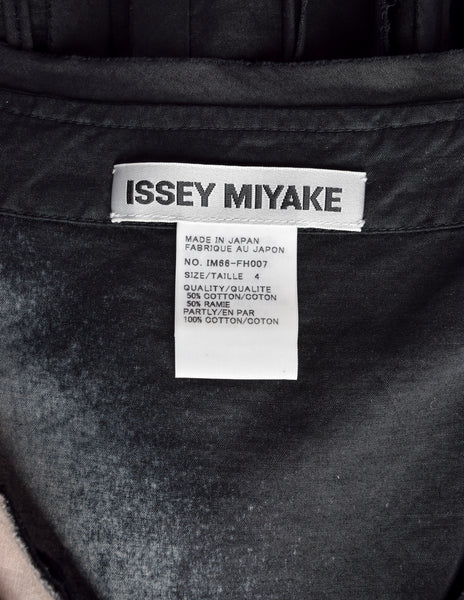 Issey Miyake Vintage SS 2006 Black Sand Distressed Overdyed Gathered Pleated Dress